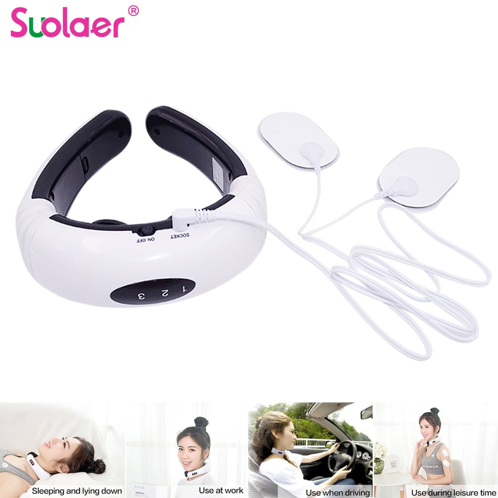 Electric Neck Massager & Pulse Back 6 Modes Power Control Far Infrared  Heating Pain Relief Tool Health Care Relaxation Machine